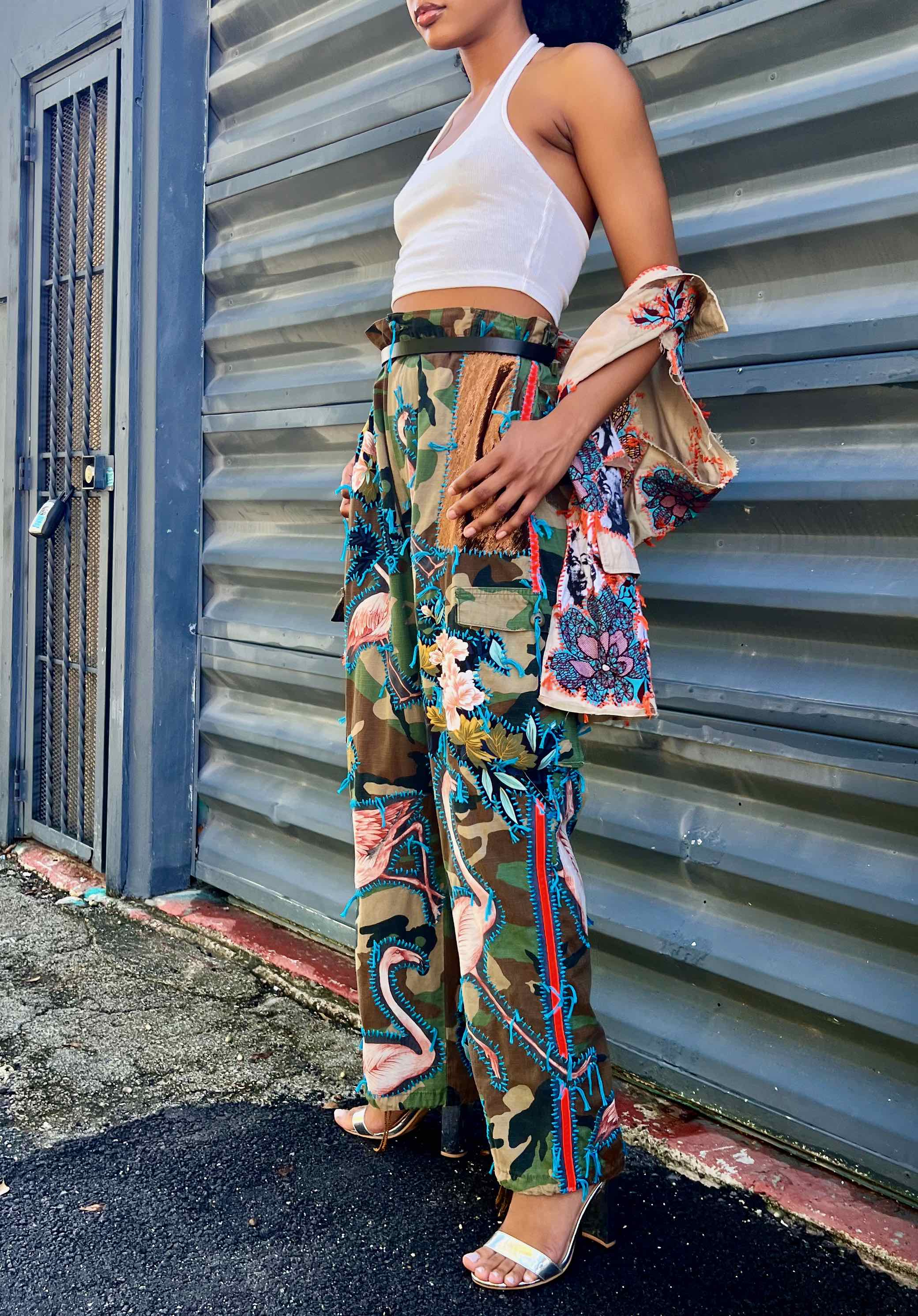 Flamingo Garden Unisex Camo Pants