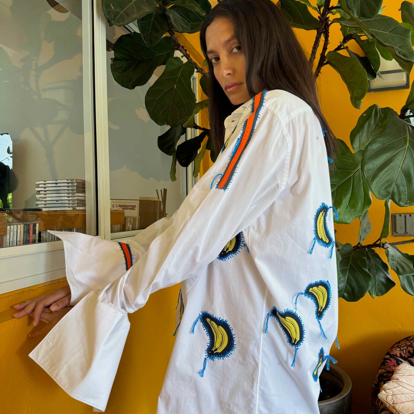 tuxedo-shirt-white-gontovnik-repurposed-recycled-upcycled-reclaimed-handmade-one of a kind piece-vintage-hand embroidery-unisex