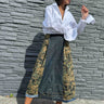 
Upcycled-Reclaimed-Vintage-Denim-Camouflage-One of a Kind-Patchwork-Repurposed-Denim-Skirt
