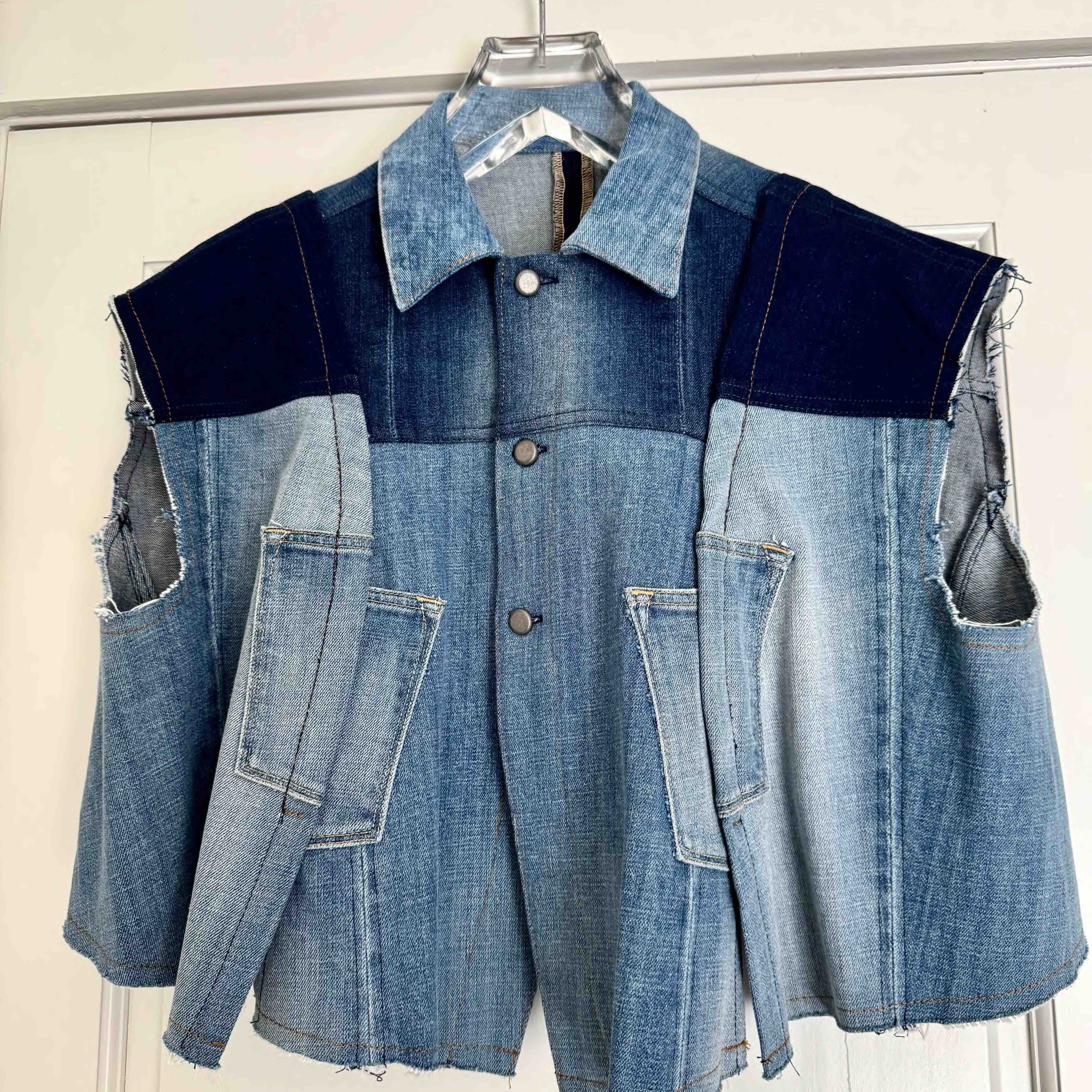 Upcycled-Reclaimed-Vintage-Denim-One of a Kind-Patchwork-Repurposed-jacket