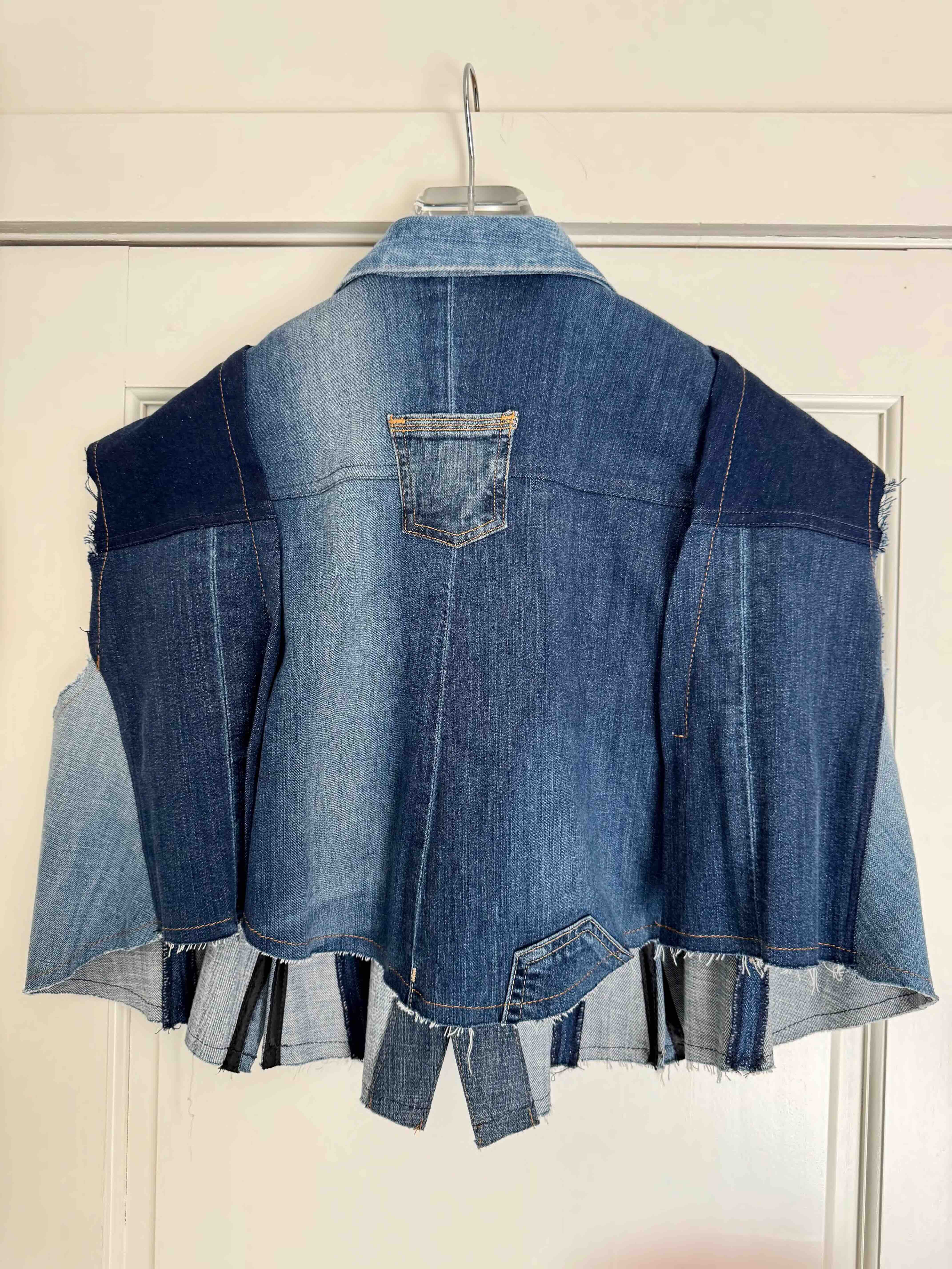 Upcycled-Reclaimed-Vintage-Denim-One of a Kind-Patchwork-Repurposed-jacket
