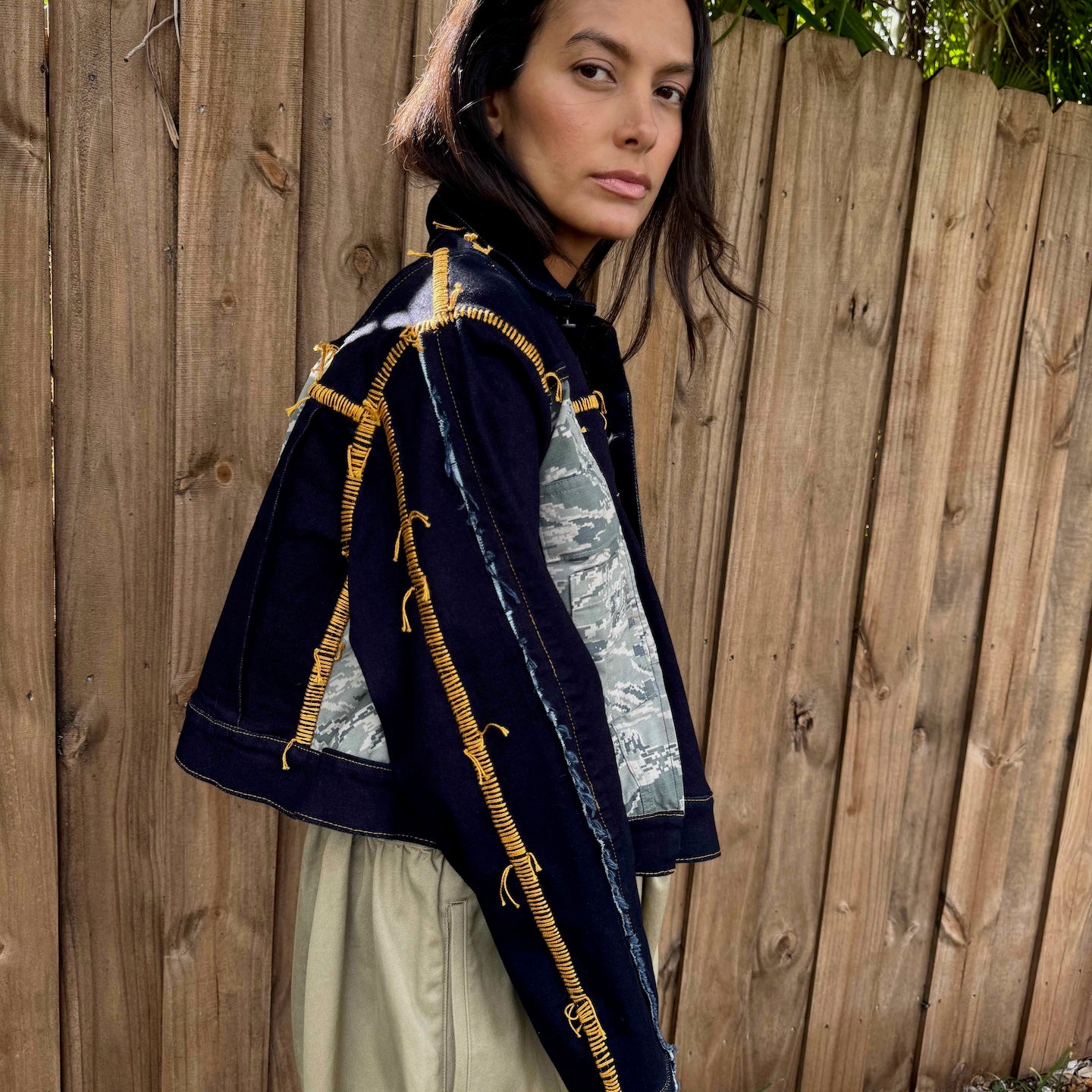 Upcycled-Reclaimed-Vintage-Denim-One of a Kind-Patchwork-Repurposed-Embroidered-Denim-Jacket