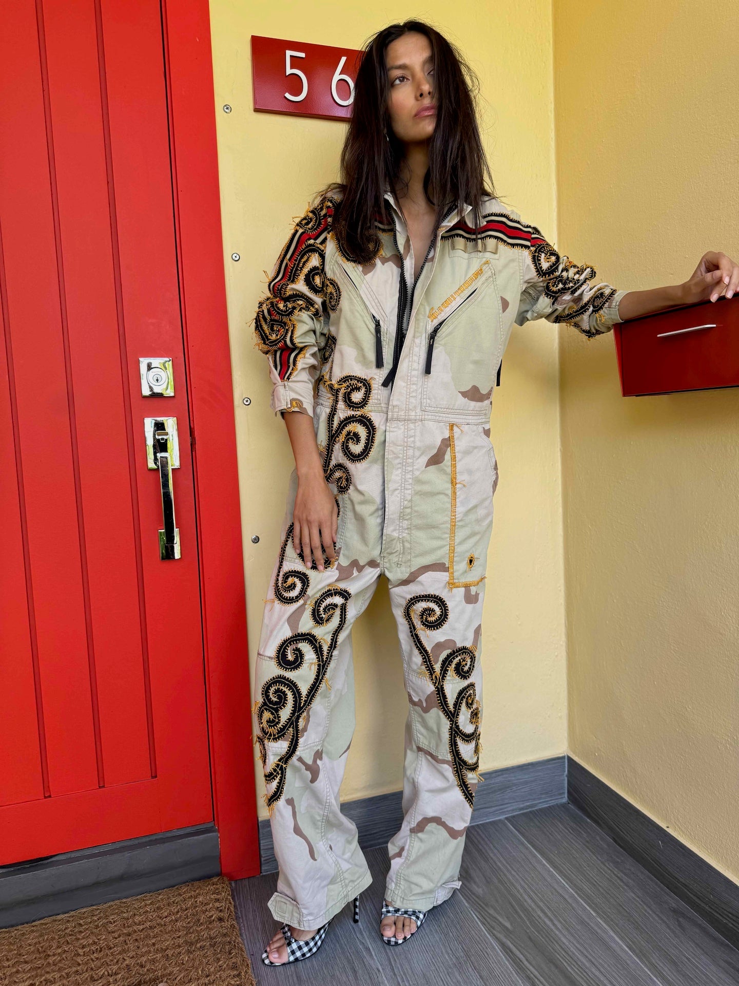 jumpsuit-camo-beaded-gontovnik-repurposed-recycled-upcycled-reclaimed-hand made-one-of-a-kind piece-vintage-embroidered