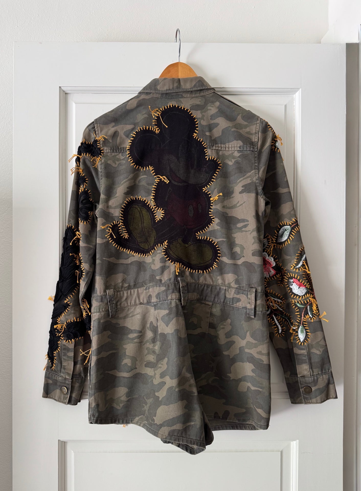 romper_camo_gontovnik_repurposed_recycle_upcycle-reclaimed_hand-made_one-of-a-kind_vintage_hand-embroidery_flowers_mickey