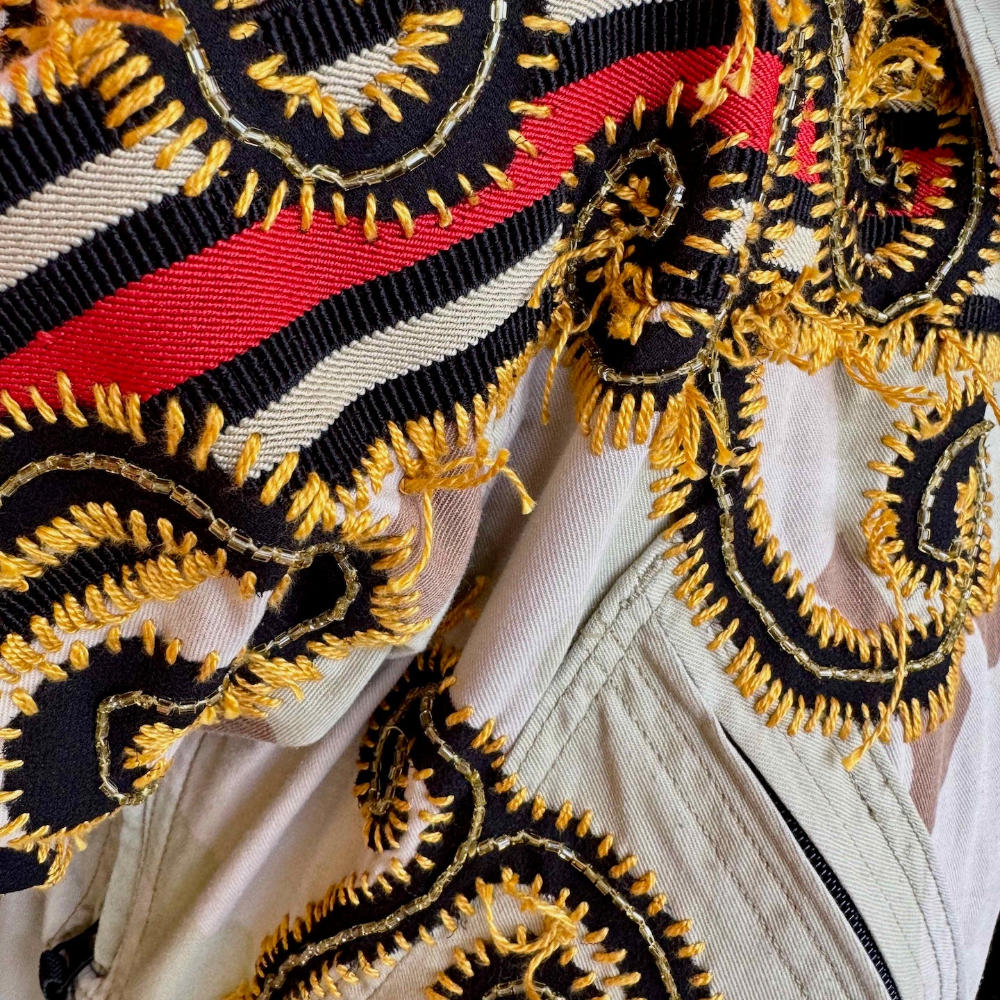 jumpsuit-camo-beaded-gontovnik-repurposed-recycled-upcycled-reclaimed-hand made-one-of-a-kind piece-vintage-embroidered