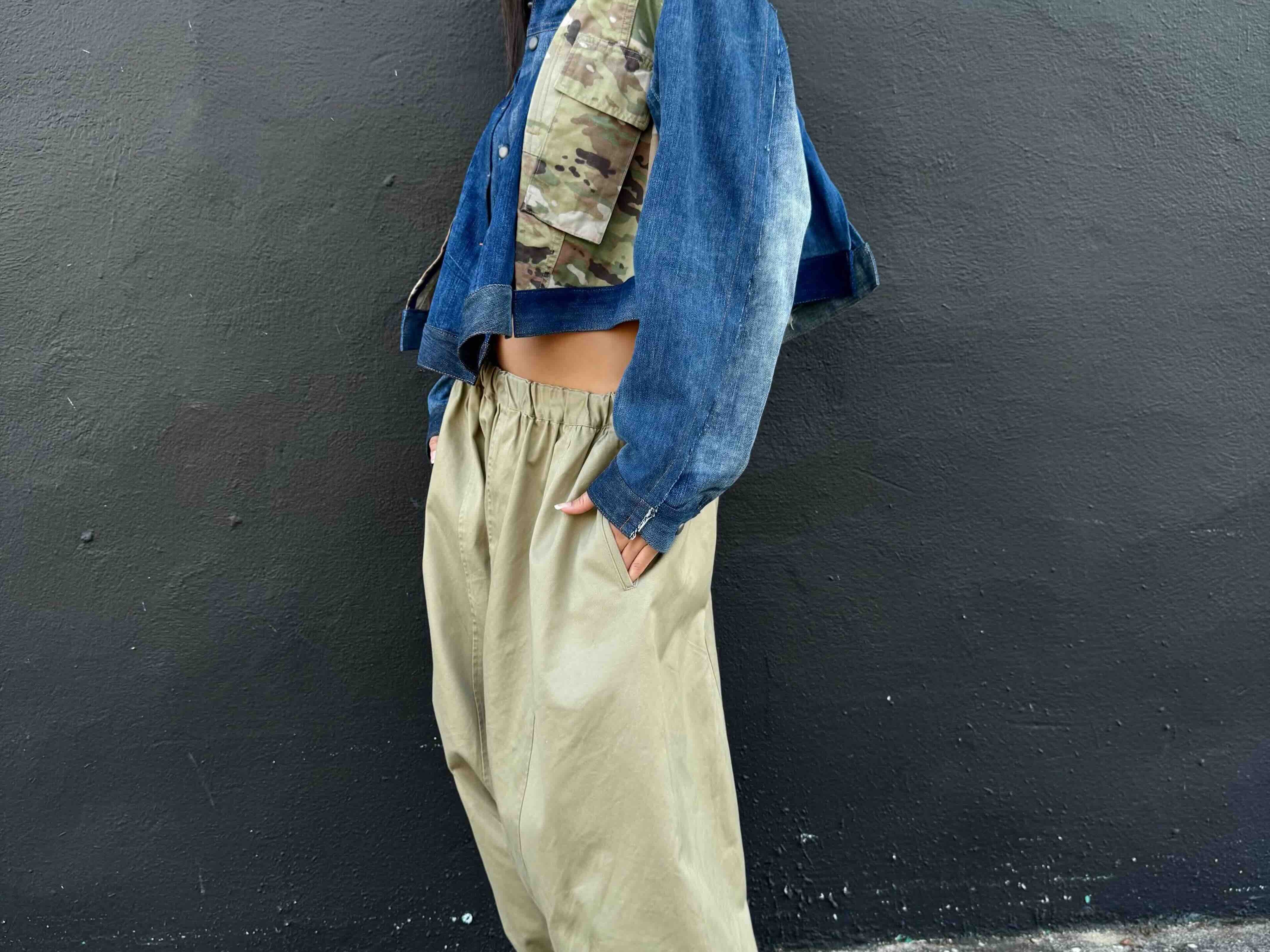 Upcycled-Reclaimed-Vintage-Denim-Camouflage-One of a Kind-Patchwork-Repurposed-Denim-Jacket