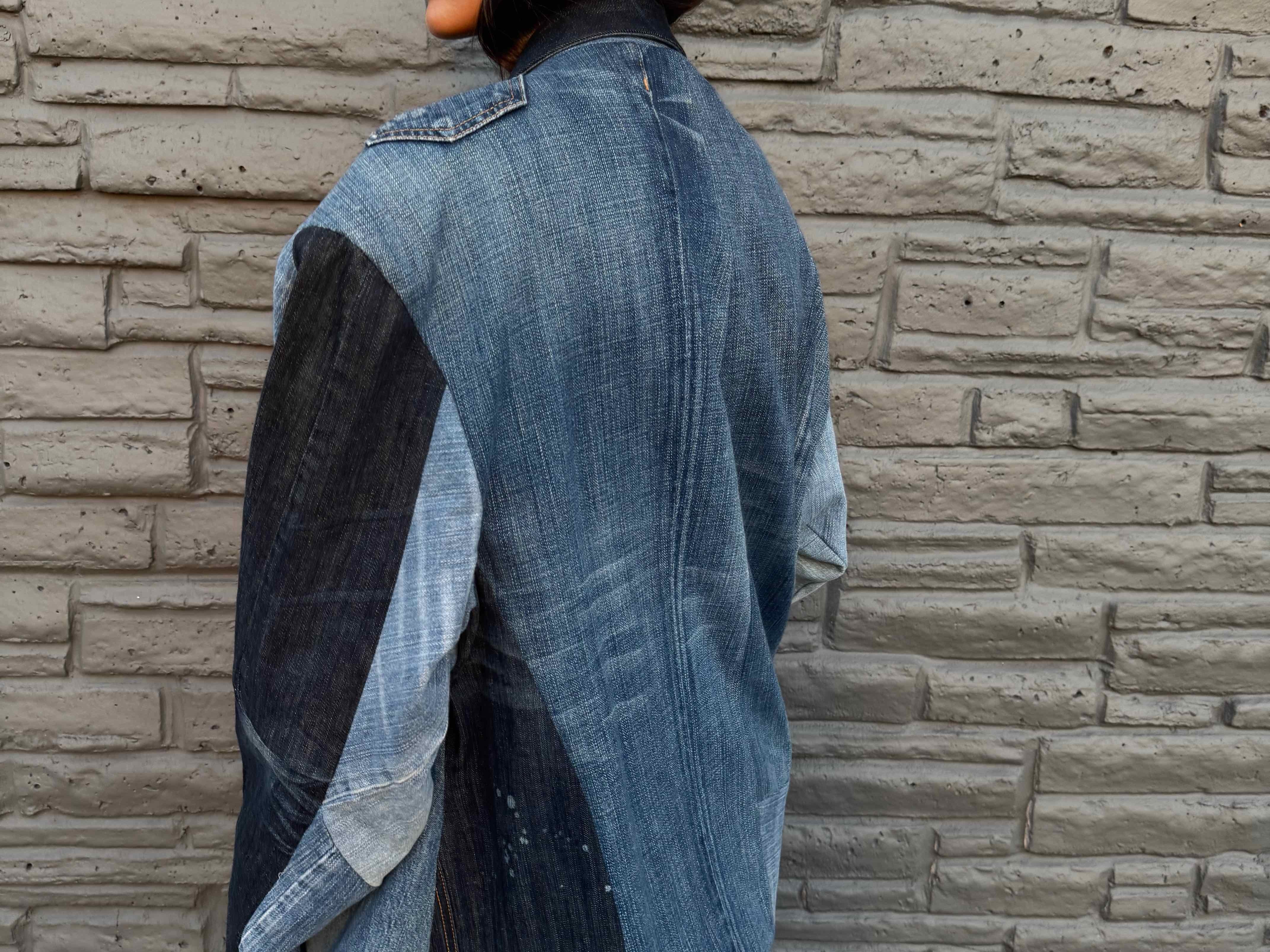 Upcycled-Reclaimed-Vintage-Denim-One of a Kind-Patchwork-Repurposed-Denim-Jacket-Repurposed 