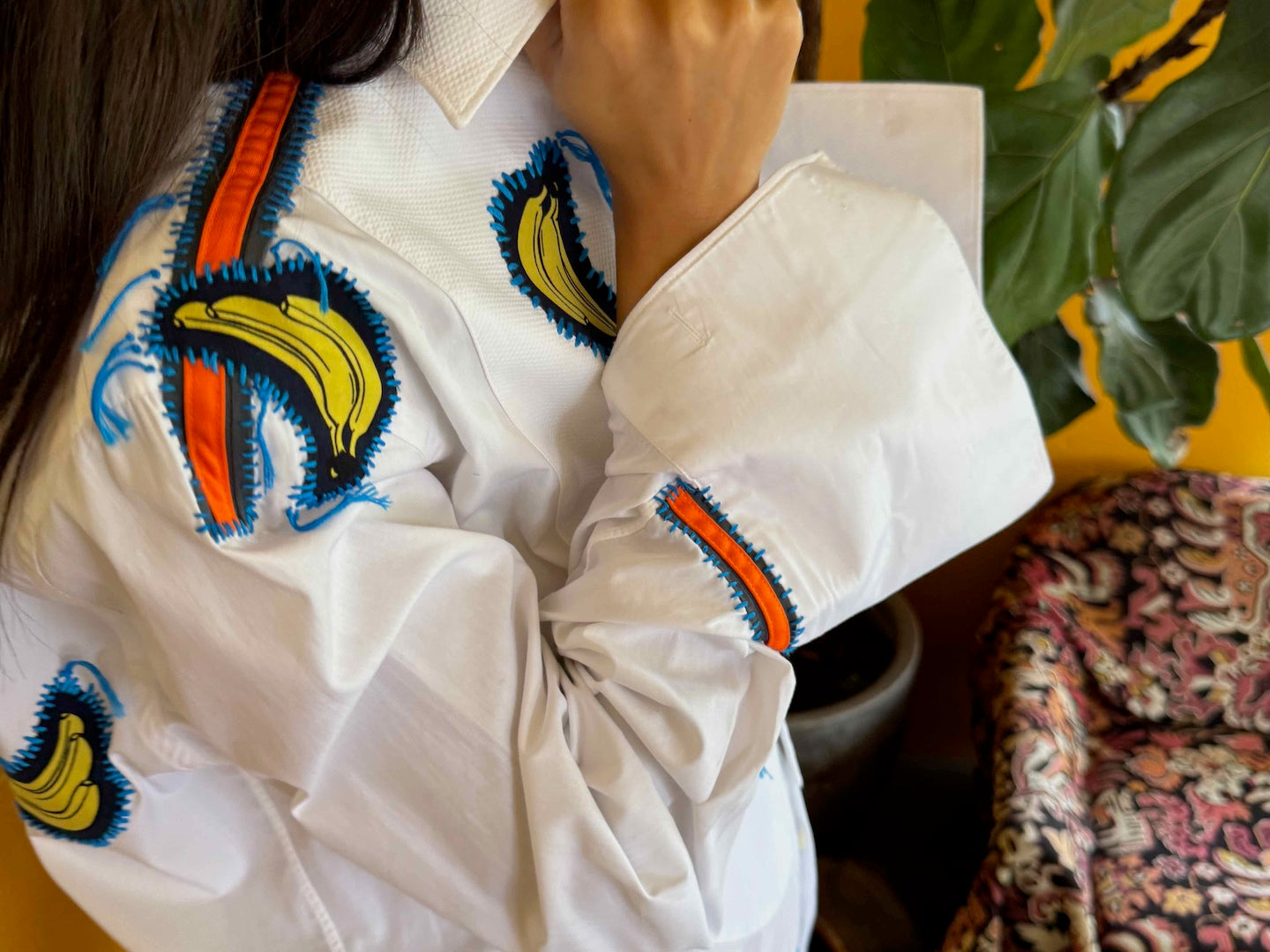 tuxedo-shirt-white-gontovnik-repurposed-recycled-upcycled-reclaimed-handmade-one of a kind piece-vintage-hand embroidery-unisex