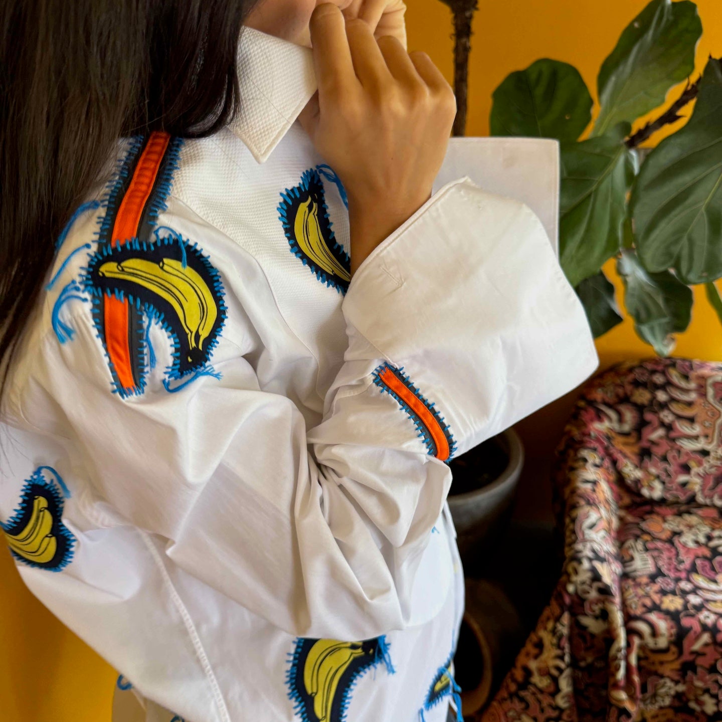 tuxedo-shirt-white-gontovnik-repurposed-recycled-upcycled-reclaimed-handmade-one of a kind piece-vintage-hand embroidery-unisex