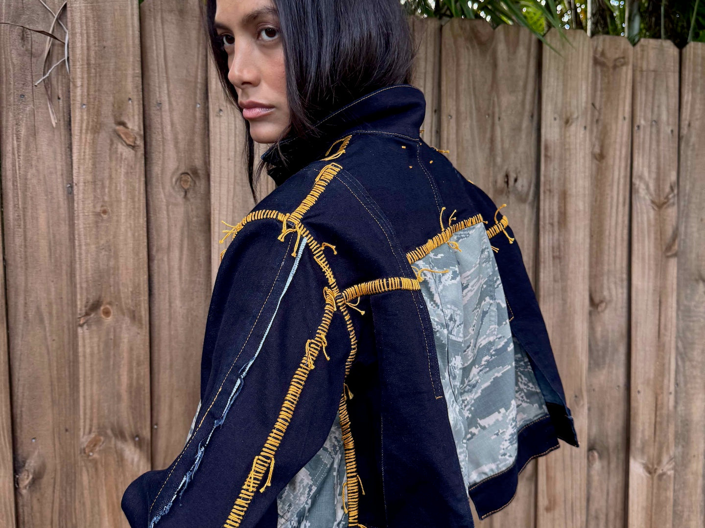 Upcycled-Reclaimed-Vintage-Repurposed-Denim-One of a Kind-Patchwork-Repurposed-Denim-Jacket