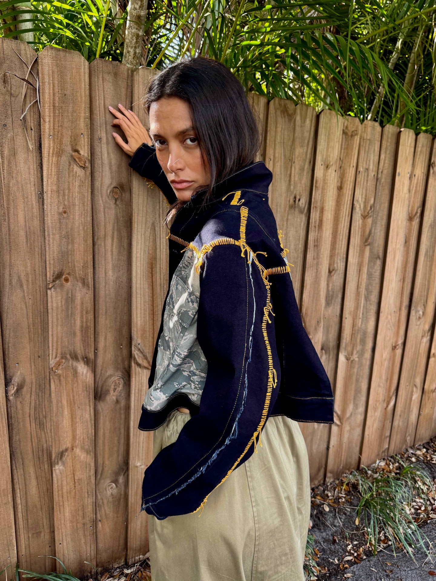 Upcycled-Reclaimed-Vintage-Repurposed-Denim-One of a Kind-Patchwork-Repurposed-Denim-Jacket-Embroidered