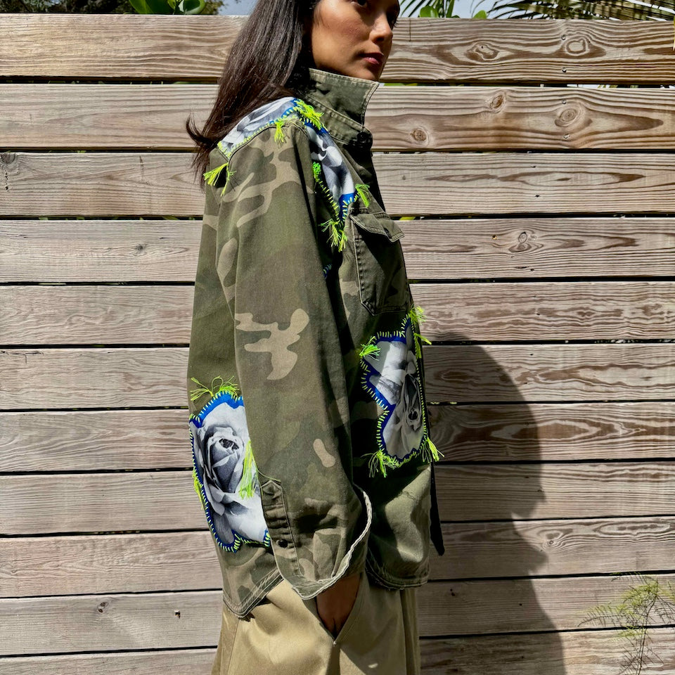 camo-shirt-green-gontovnik-repurposed-recycled_upcycled-reclaimed_embroidered-one-of-a-kind piece-vintage-embroidered-unisex
