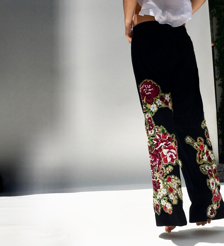 Cherry Blossom Black Trouser Jeans