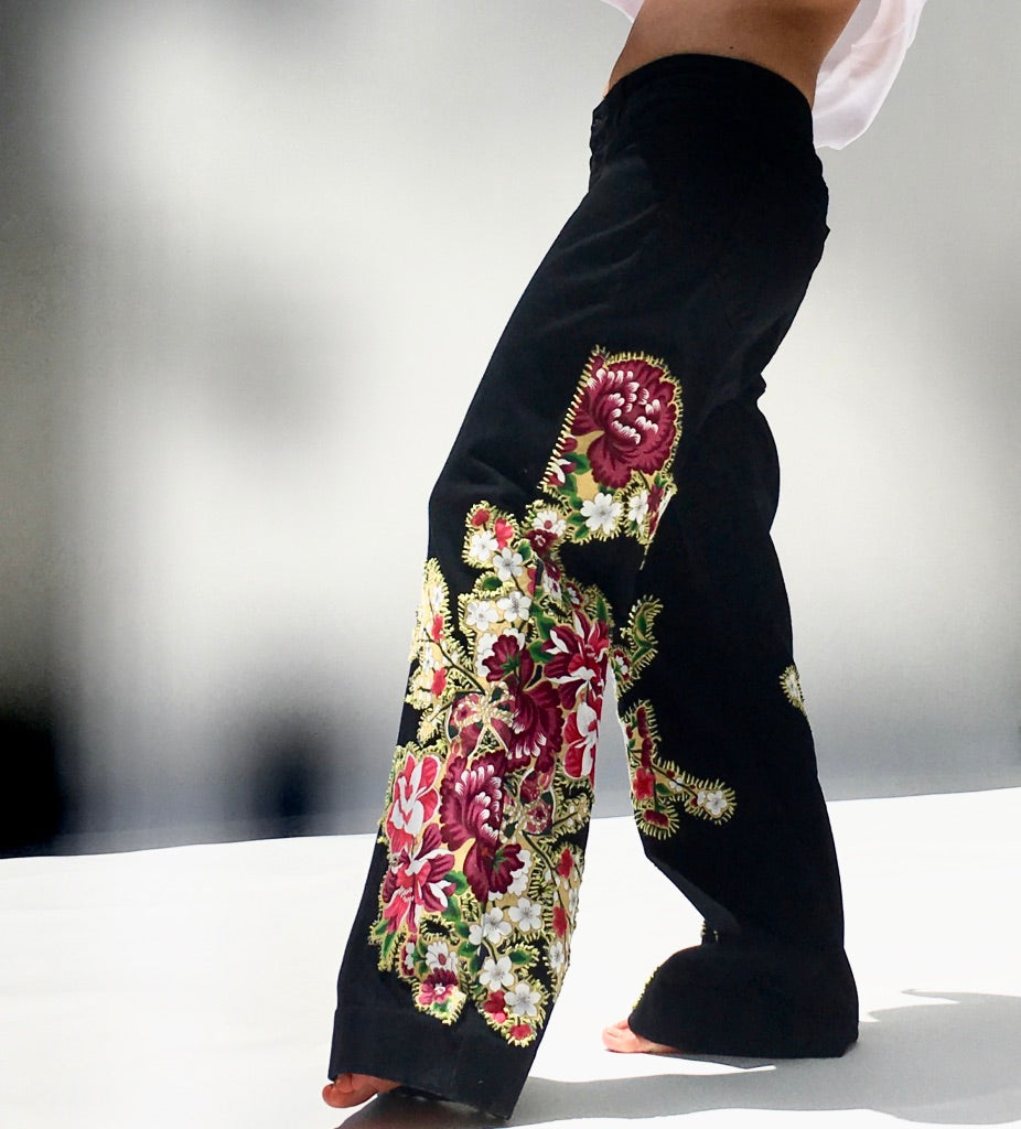 Cherry Blossom Black Trouser Jeans