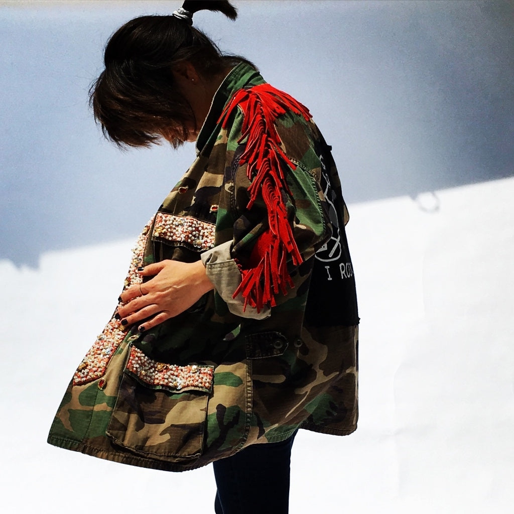 "I Rock" Boyfriend Camouflage Jacket