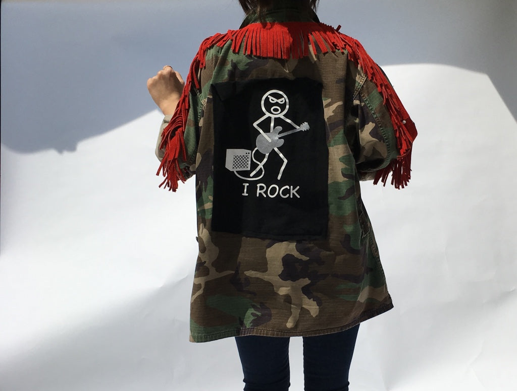 "I Rock" Boyfriend Camouflage Jacket