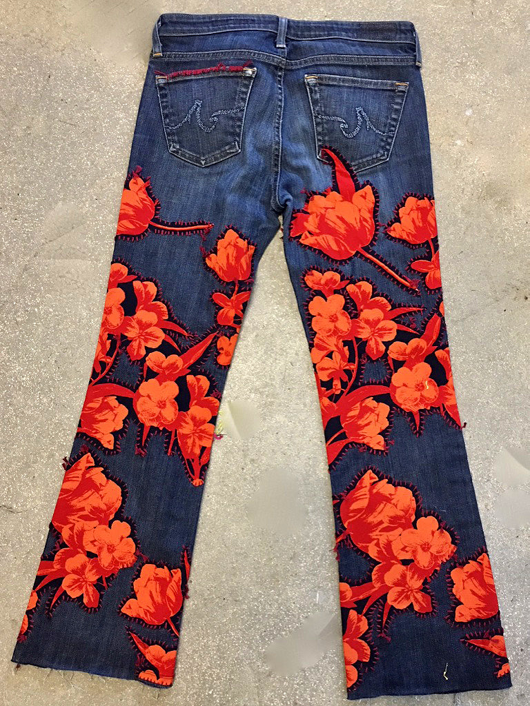 Orange Garden Jeans