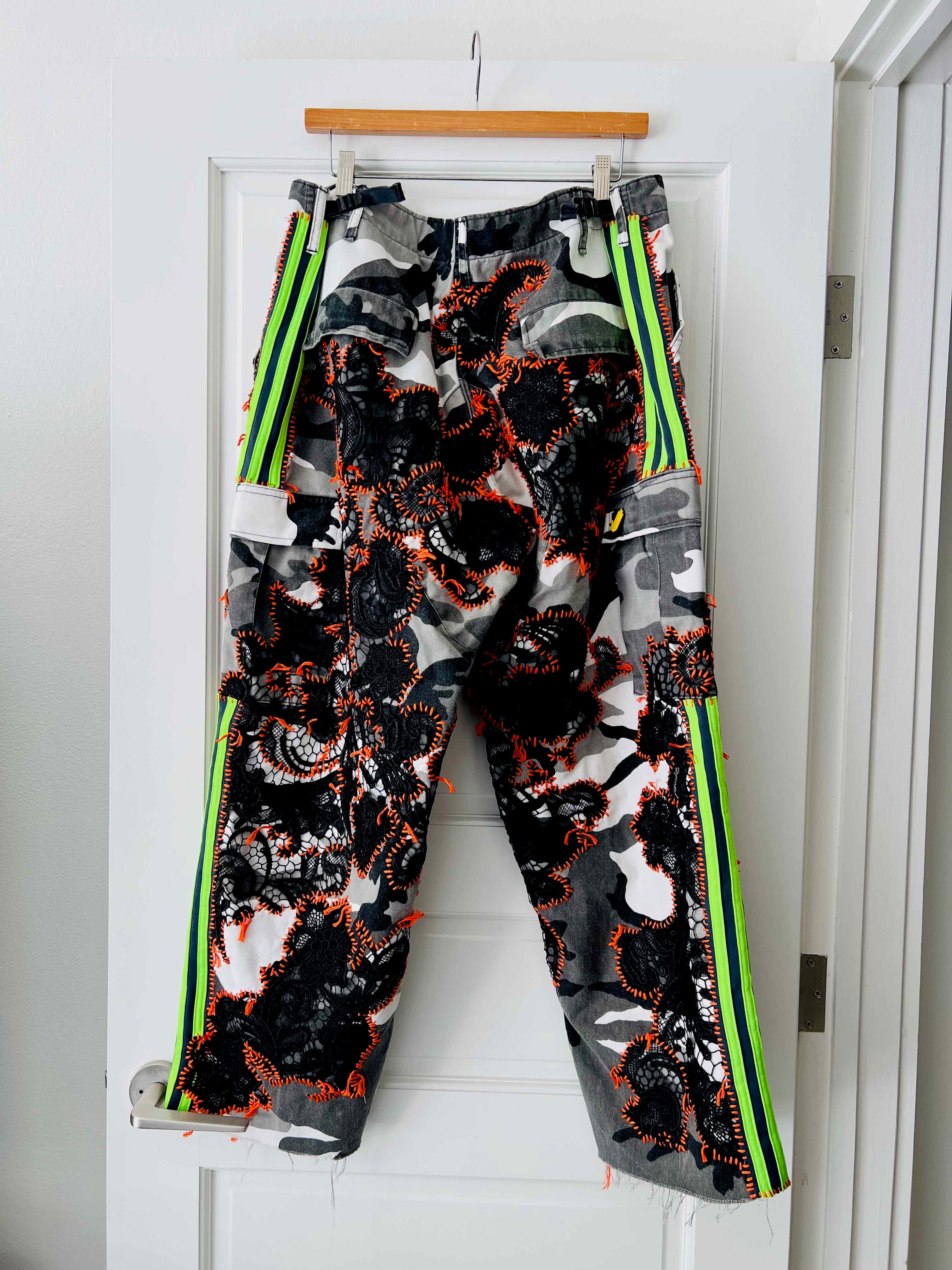Lace Up Peace Unisex Gray Camo Pant